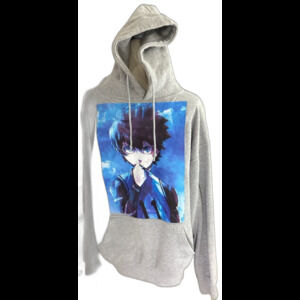 Jon Lauren Apparel Sweatshirt Unisex Size L Color Gray Blue Lock Pullover Hoodie